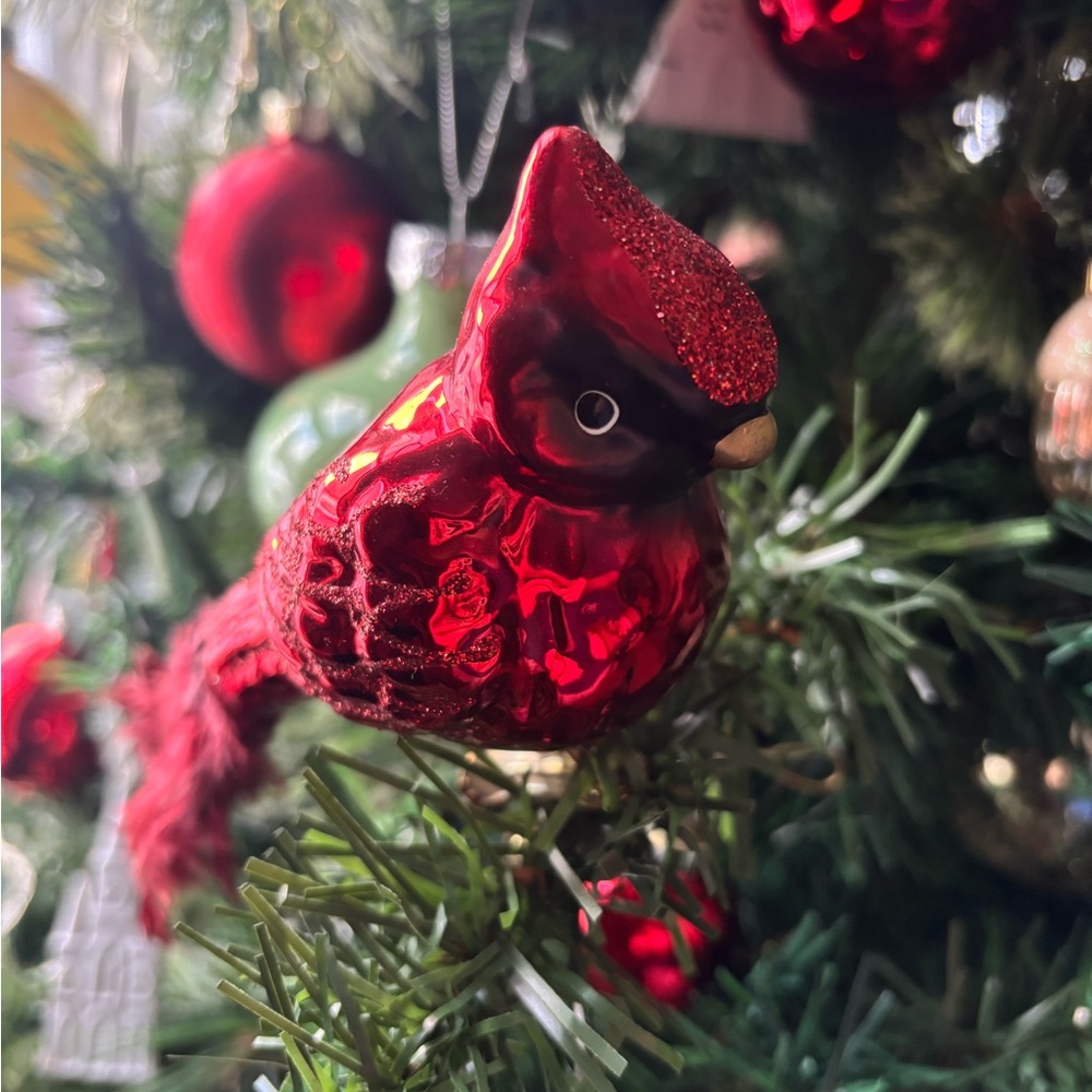 Set of 4 Red Cardinal Ornaments